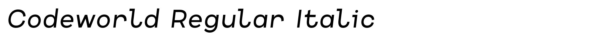 Codeworld Regular Italic image